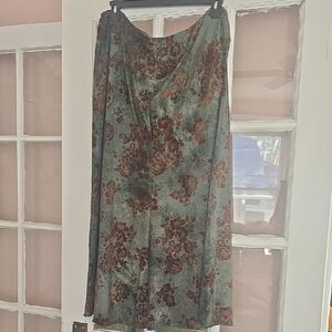Floral Green and Brown Skirt